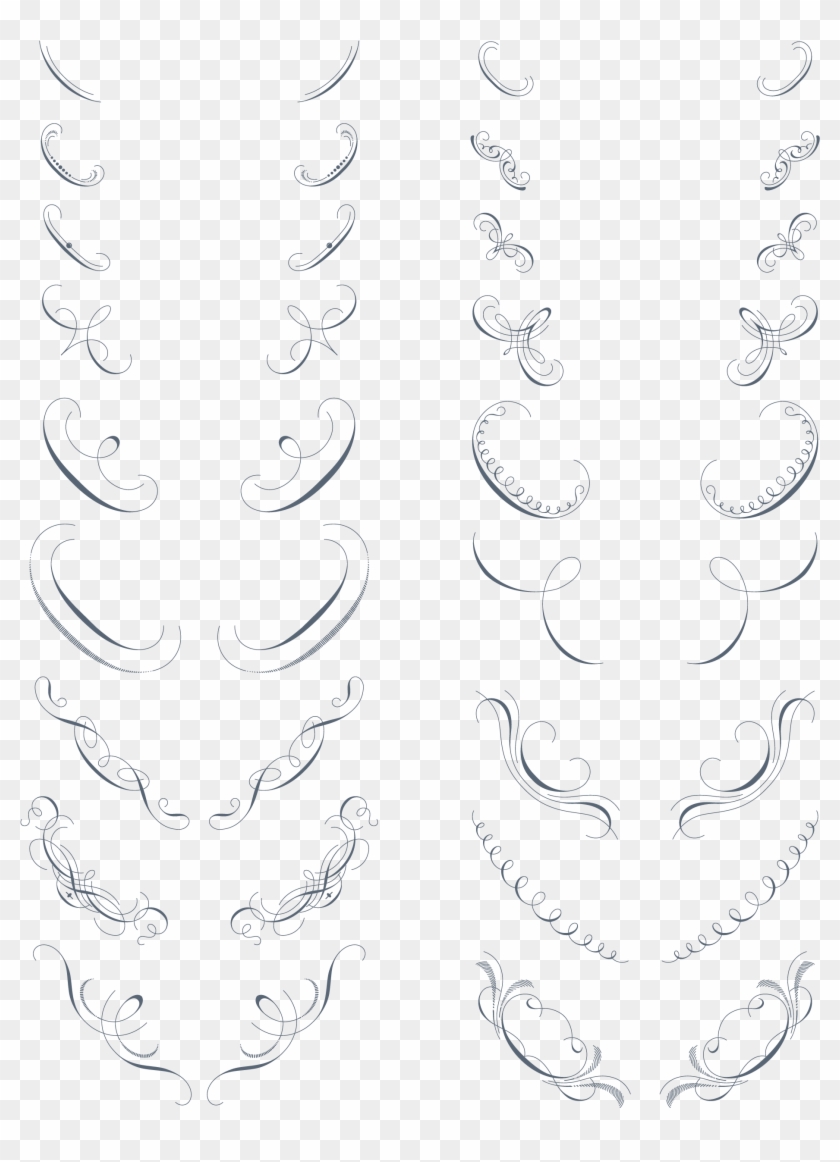 Preview All The Vector Ornaments, Traced By Hand From - Line Art Clipart
