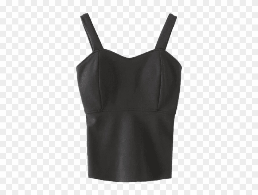 Fitted Wide Strap Padded Tank Top - Little Black Dress Clipart
