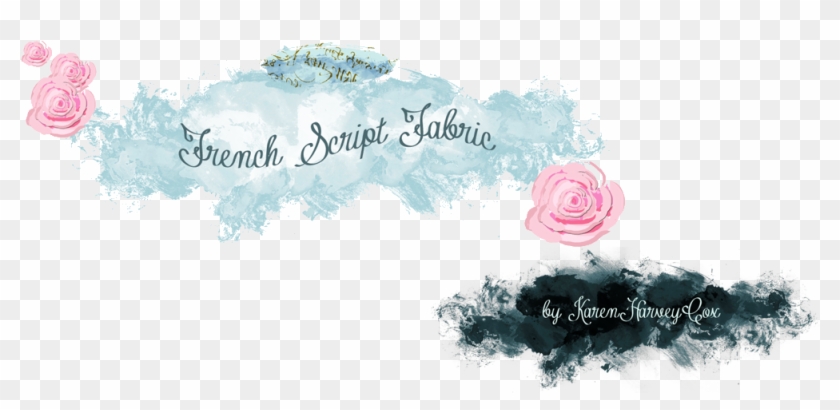 French Script Fabrics - Garden Roses Clipart #5495064