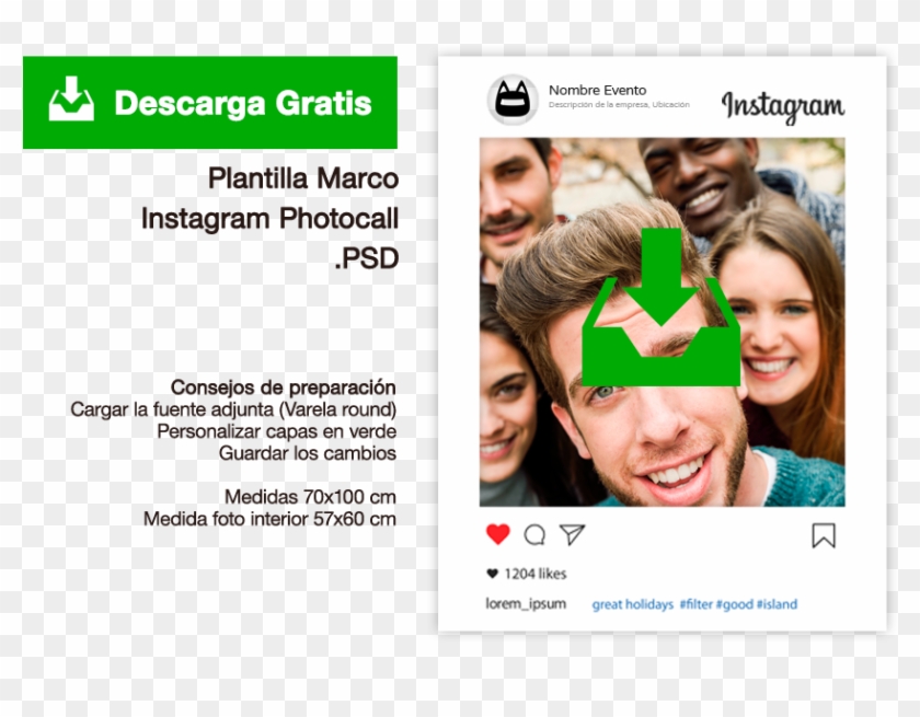 Descargar Plantilla Marco Photocall Instagram Gratis - Instagram Clipart #5496317