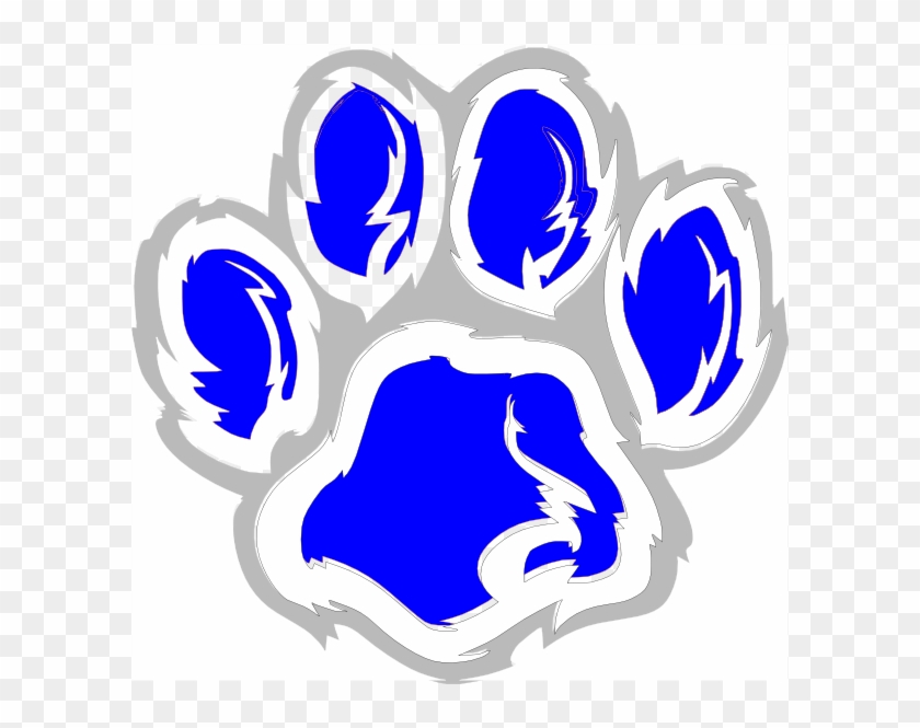 Tiger Svg Clip Arts 600 X 585 Px - Blue Tiger Paw Prints - Png Download