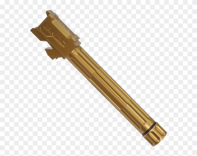 Picture Of Lantac 9ine Glock 17 Fluted Threaded Barrel - Gold Glock 17 Barrel Clipart #5497275