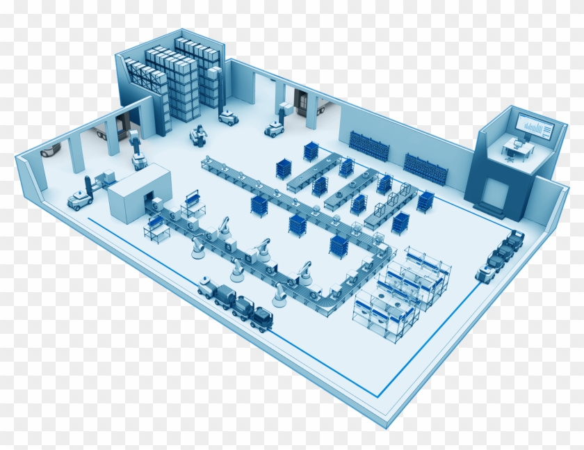 Smartpallet Smartbin Smartlabel Smartbin Flex Smartlabel - Blueprint Of A Factory Clipart