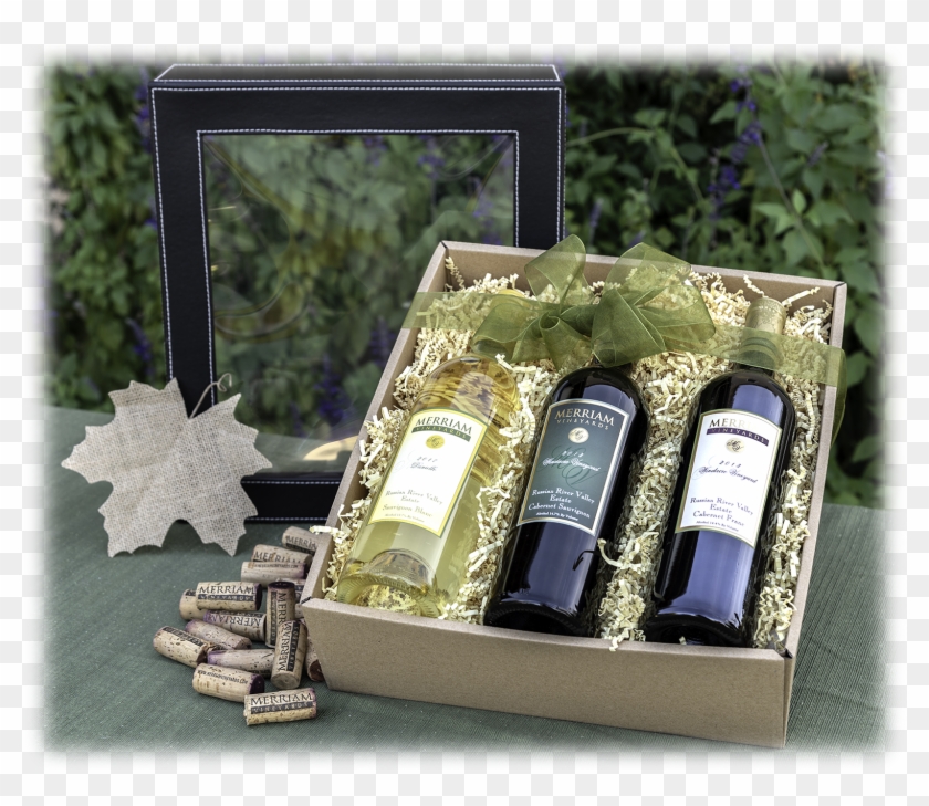 Three Bottle Clear Front Box - Wrapping Paper Clipart