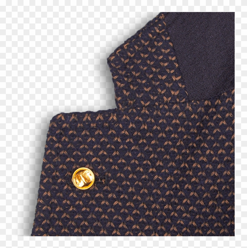 Tagliatore Blue Stich Pattern Blazer Collar - Leather Clipart