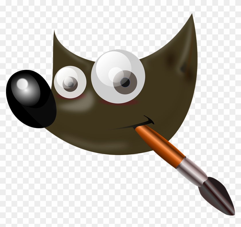 Gimp Coyote Animal Dog Fox Brush Mascot Painting Clipart #5499713