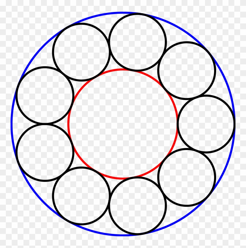 Steiner Chain 9mer Annular - Easy Mandala To Trace Clipart