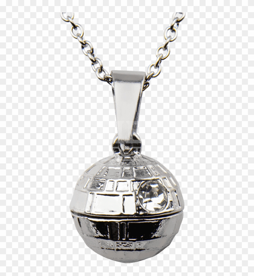 Womens Stainless Steel 3d Death Star Necklace - Locket Clipart