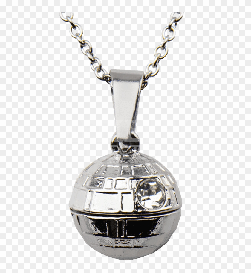 Womens Stainless Steel 3d Death Star Necklace - Locket Clipart #550682