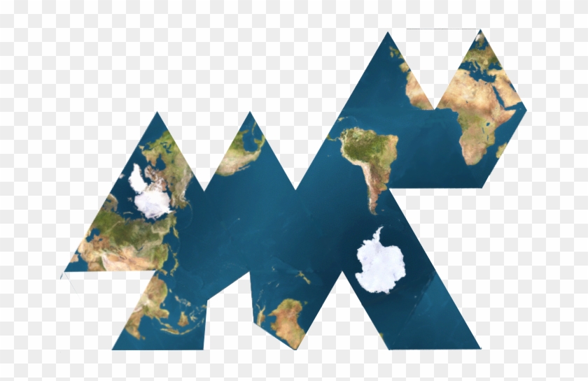 Dymaxion Map Ocean - Earth Map Clipart