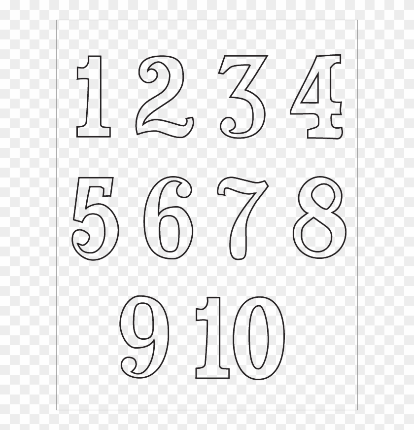 1 To 10 Numbers No Background - 1 To 10 Numbers For Colouring Clipart #552365