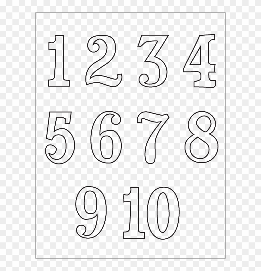 1 To 10 Numbers No Background - 1 To 10 Numbers For Colouring Clipart