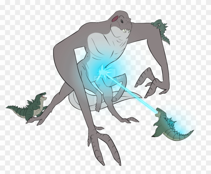 Three Godzilla's Vs Adult Cloverfield - Legendary Godzilla Vs Godzilla Earth Clipart