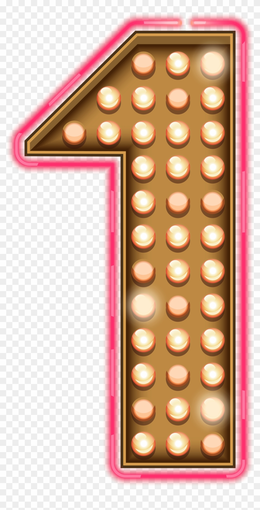 Number One Neon Lights Transparent Png Clip Art Image - Number Neon Light Png
