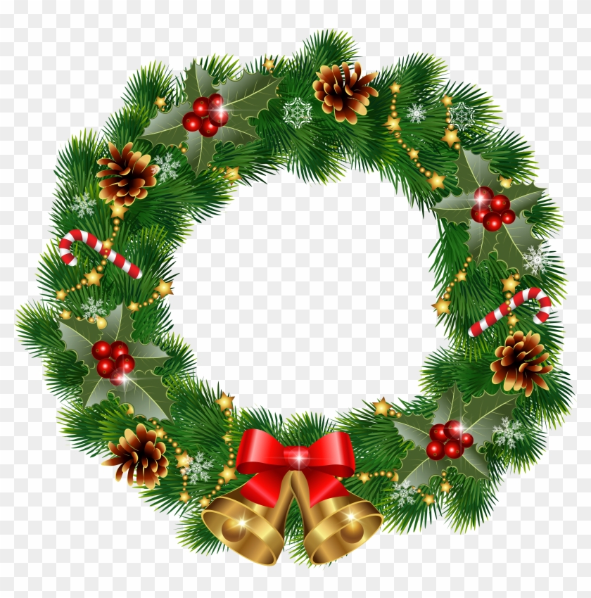 Christmas Wreath With Bells Png Clipart Image Transparent Png #553873