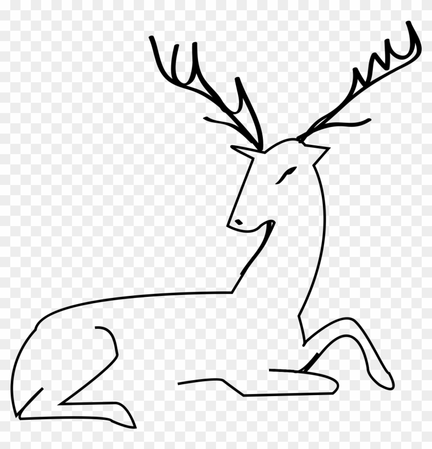 Big Image - Outline Of A Deer Clipart #554301