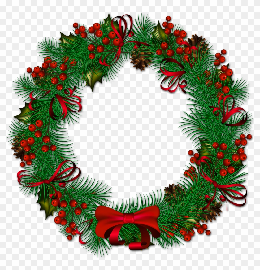 Fullsize Of Christmas Wreath Png Large Of Christmas Clipart #554465