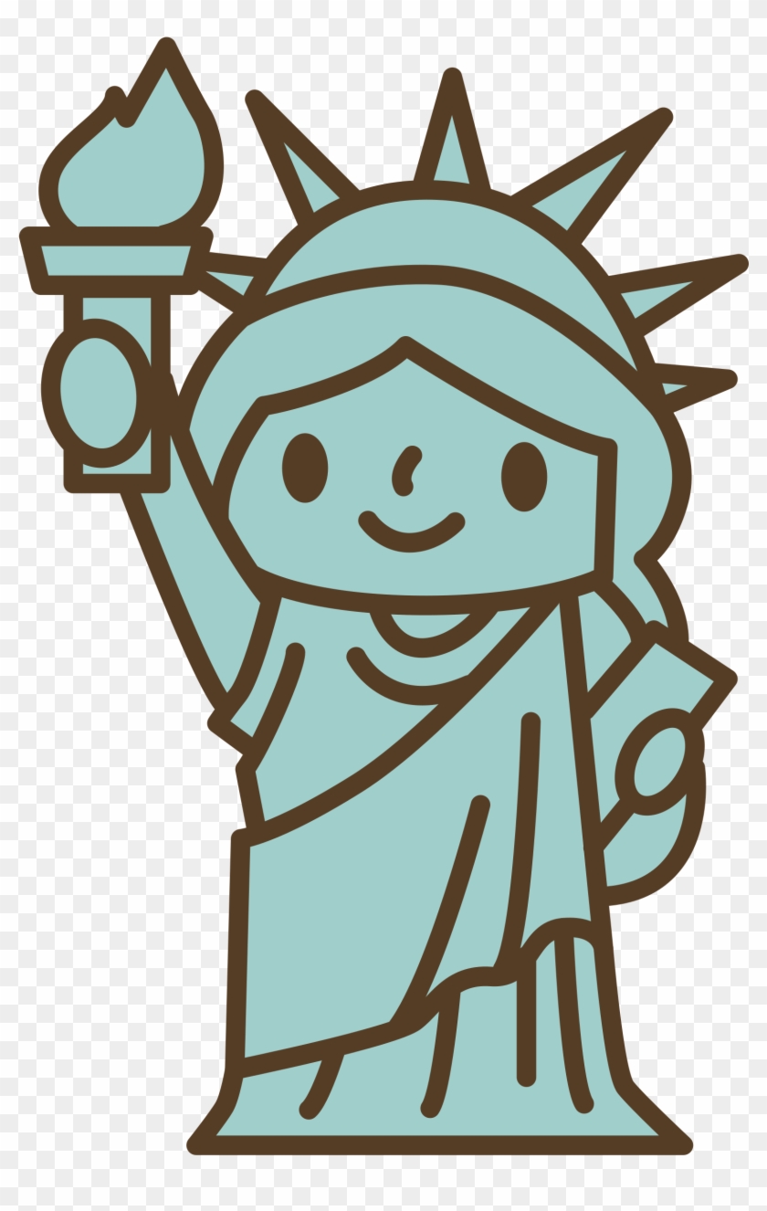 495 X 750 1 - Estatua De La Libertad Dibujo Clipart