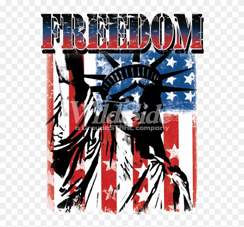 Freedom Flag With Lady Liberty - Statue Of Liberty National Monument Clipart