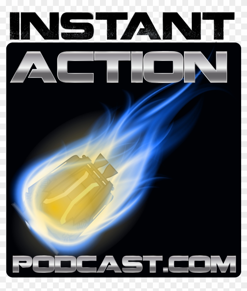 Instant Action Podcast Itunes Logo Blue Flames - Graphic Design Clipart #555454