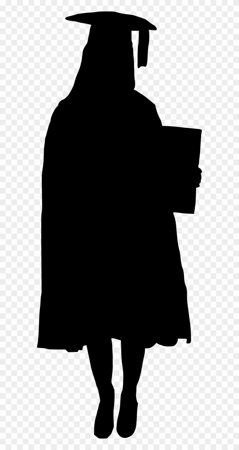 Png File Size - Graduation Girl Silhouette Clipart Transparent Png #556011