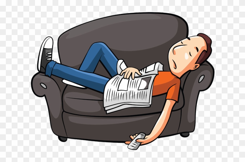 Couch Potato - Man Sleeping Cartoon Clipart