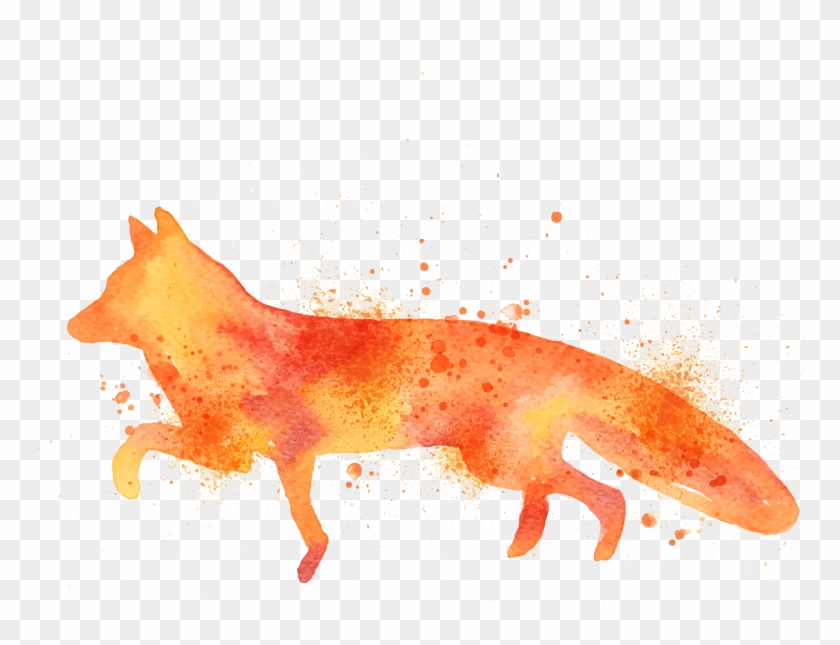 Fox Drawing Art Watercolor Painting Printmaking Clipart #556141