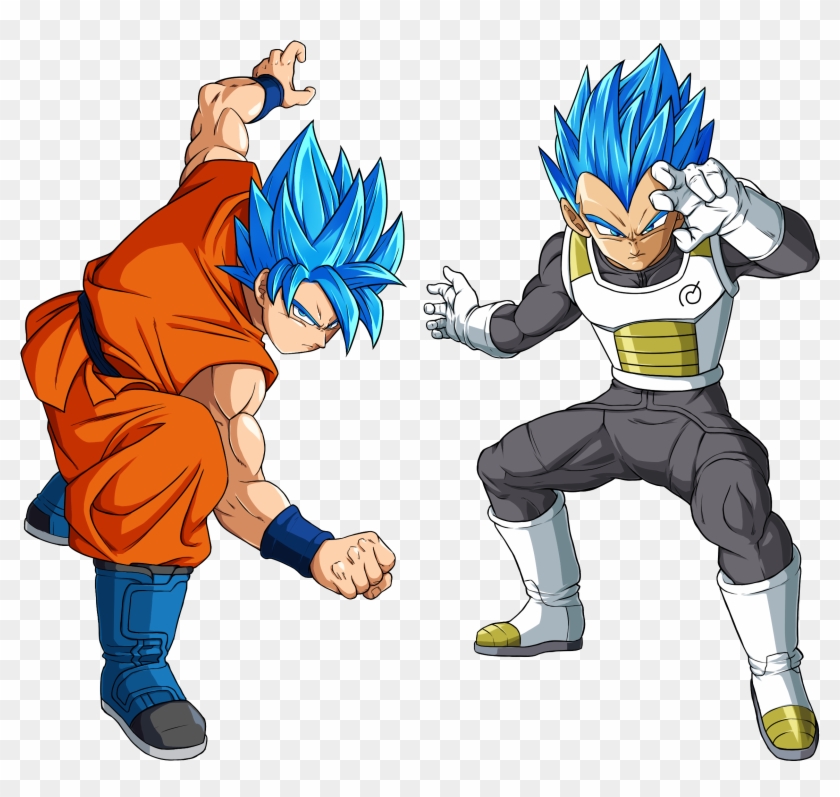 Goku And Vegeta Ssj God Ssj - Dragon Ball Super Poses Clipart #556296