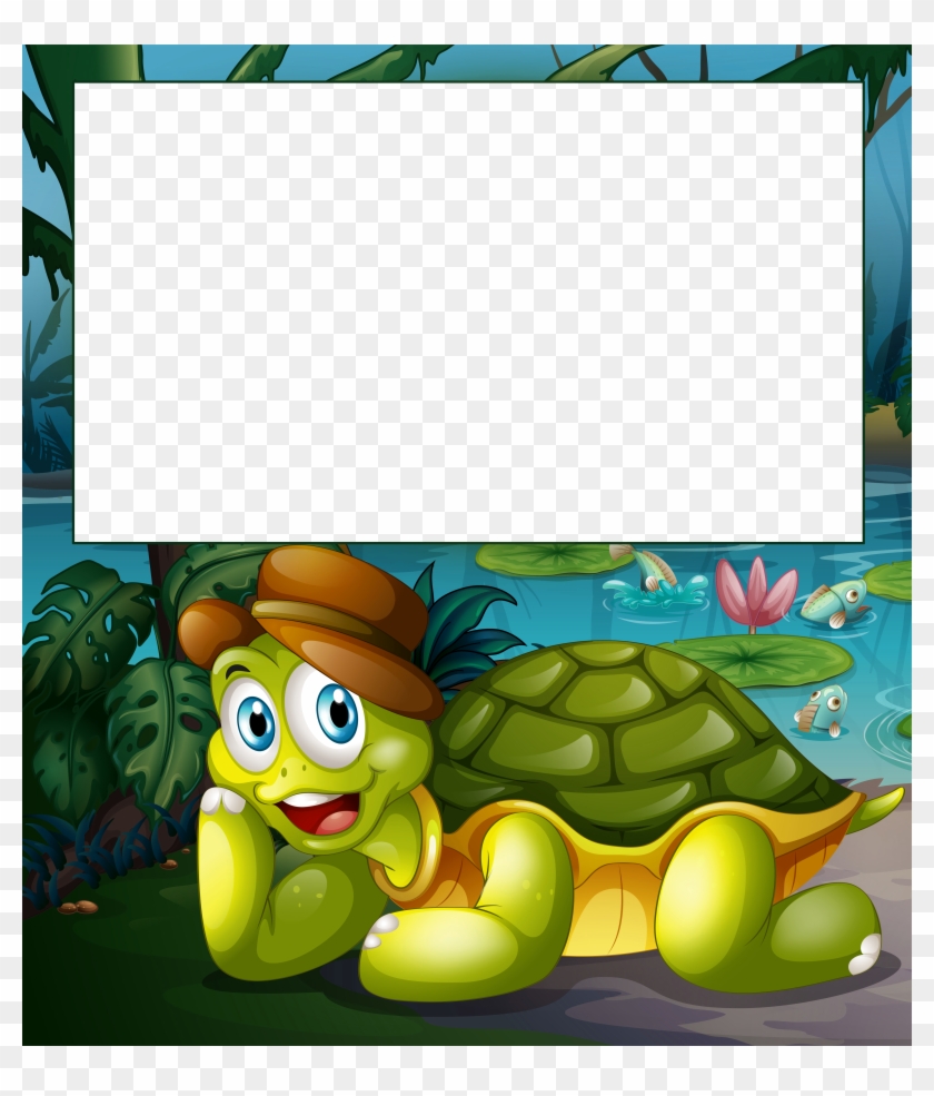 Child Png Frame With Turtle - Turtle Frame Clipart