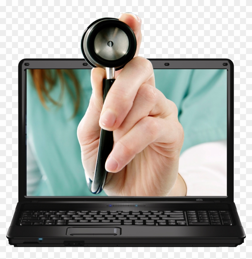 Laptop And Stethoscope - Laptop Hp Clipart