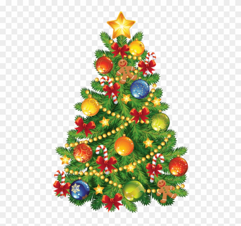 Free Png Large Transparent Christmas Tree With Gingerbread - Christmas Tree Merry Christmas Clipart