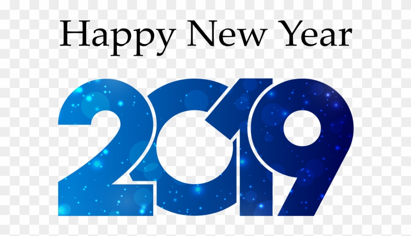 2019 Blue Happy New Year Png Clipart #557887