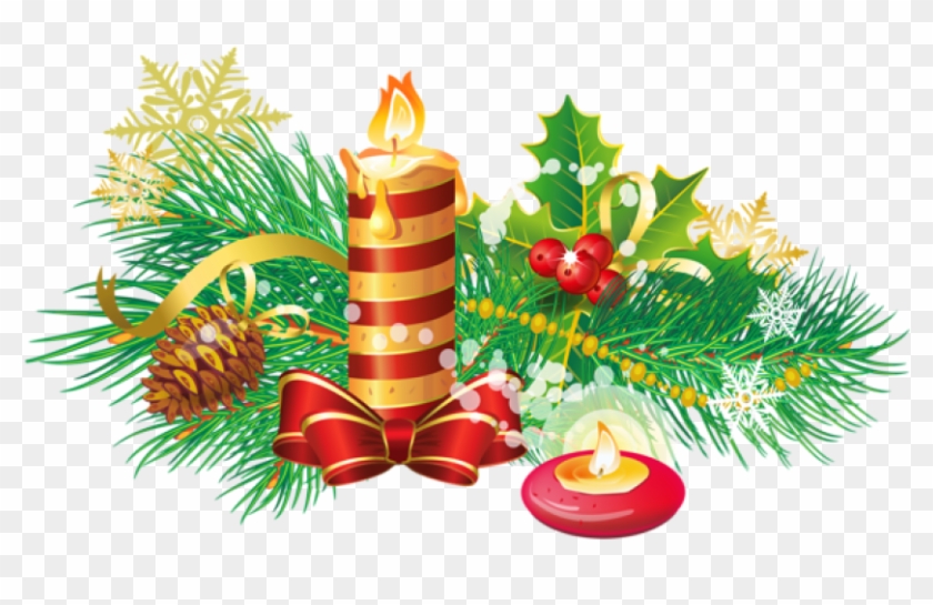 Free Png Transparent Christmas Candle Png - Christmas Decoration Candle Png Clipart #558410