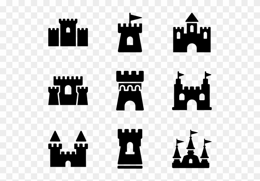 Castles - Castle Vector Icon Clipart
