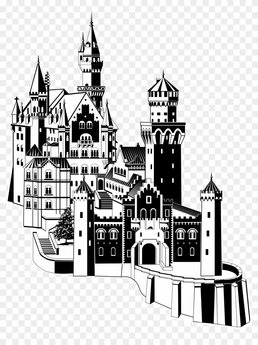 Clipart Neuschwanstein Castle Download Png Clipart - Neuschwanstein Castle Black And White Transparent Png #558897