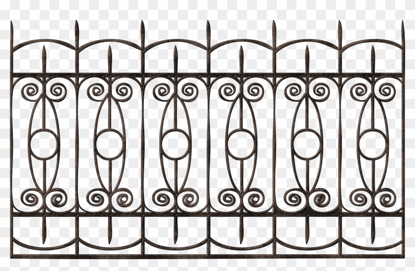 Transparent Ornamental Iron Fence Png Pinterest - Fancy Iron Railing Png Clipart #559008