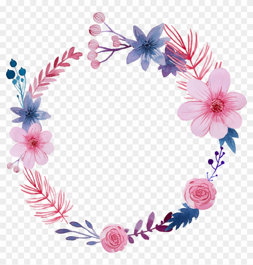 Arco Flores Png - Corona De Flores Png Acuarela Clipart #559196