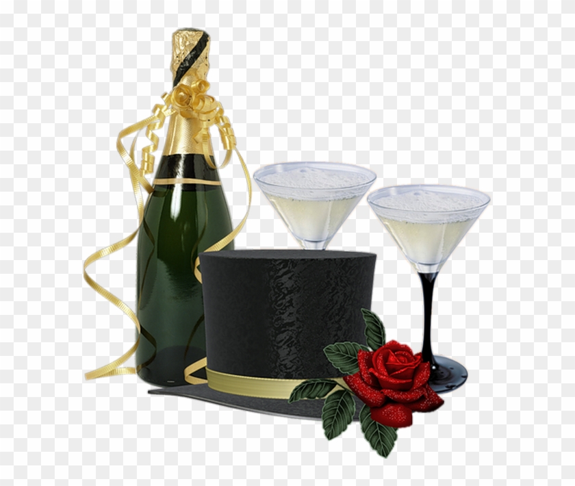 Champagne Bottle And Glasses Clipart #559370