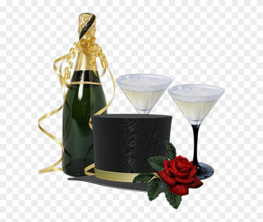Champagne Bottle And Glasses Clipart