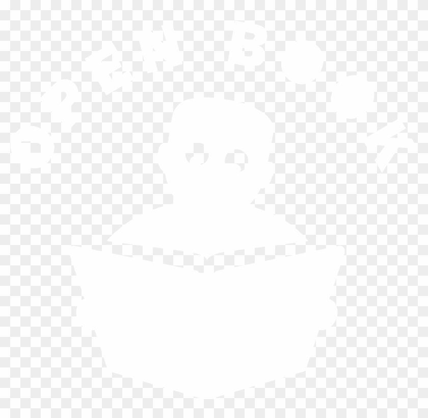 Open Book Logo Black And White - Illustration Clipart
