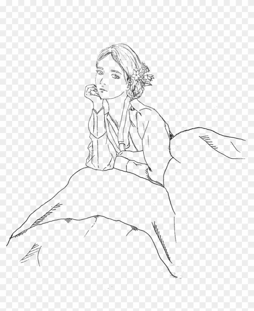 Vintage Girl Drawing Png At Getdrawings Com - Sketch Clipart #5500035
