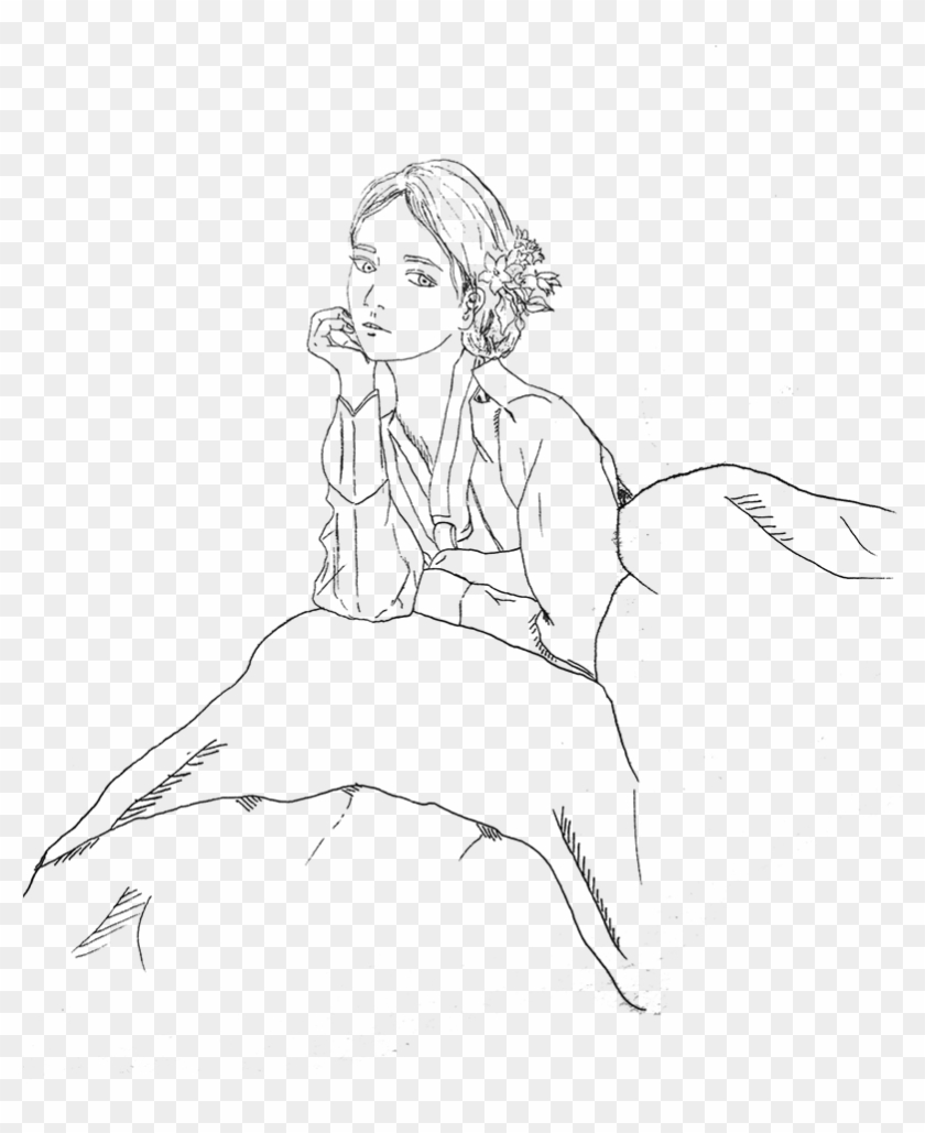 Vintage Girl Drawing Png At Getdrawings Com - Sketch Clipart