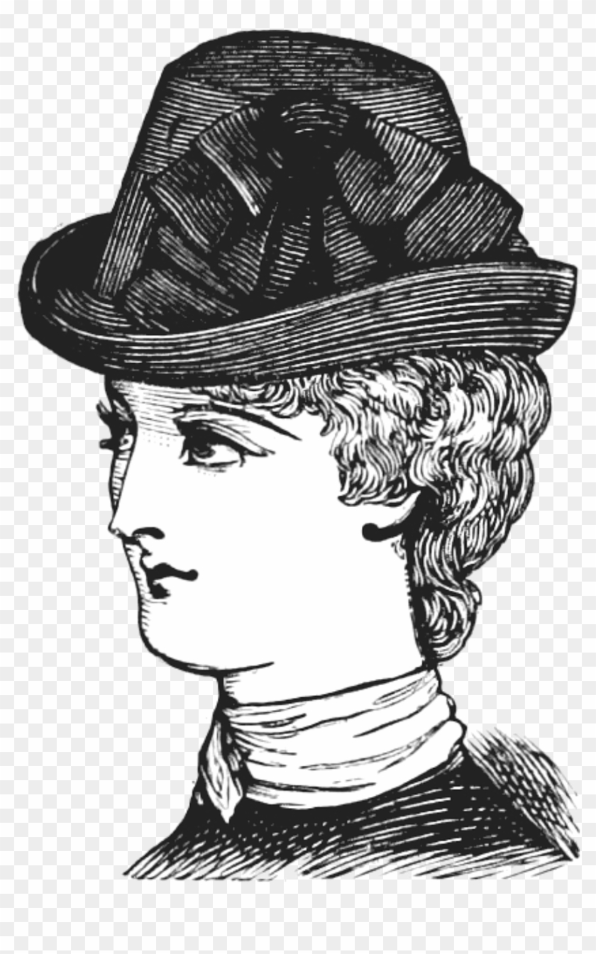 Girl,fashion,woman,girl - Vintage Drawing Clipart #5500146