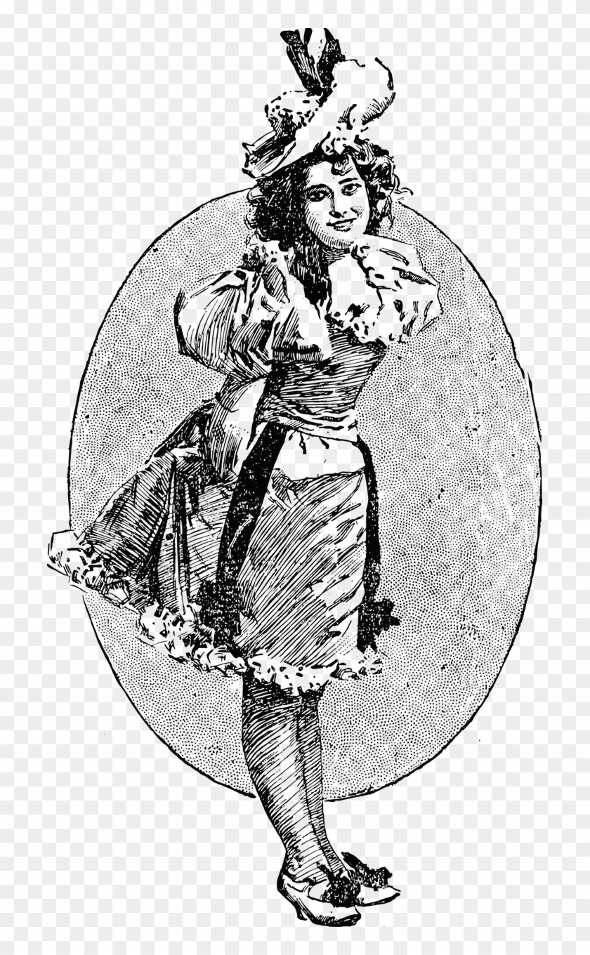 Young Girl Vintage Girl - Illustration Clipart #5500232