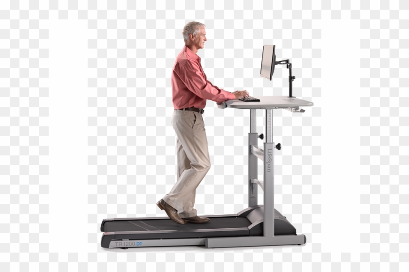 Efloat Sit Stand Desk - Person Walking On Treadmill Clipart #5500378