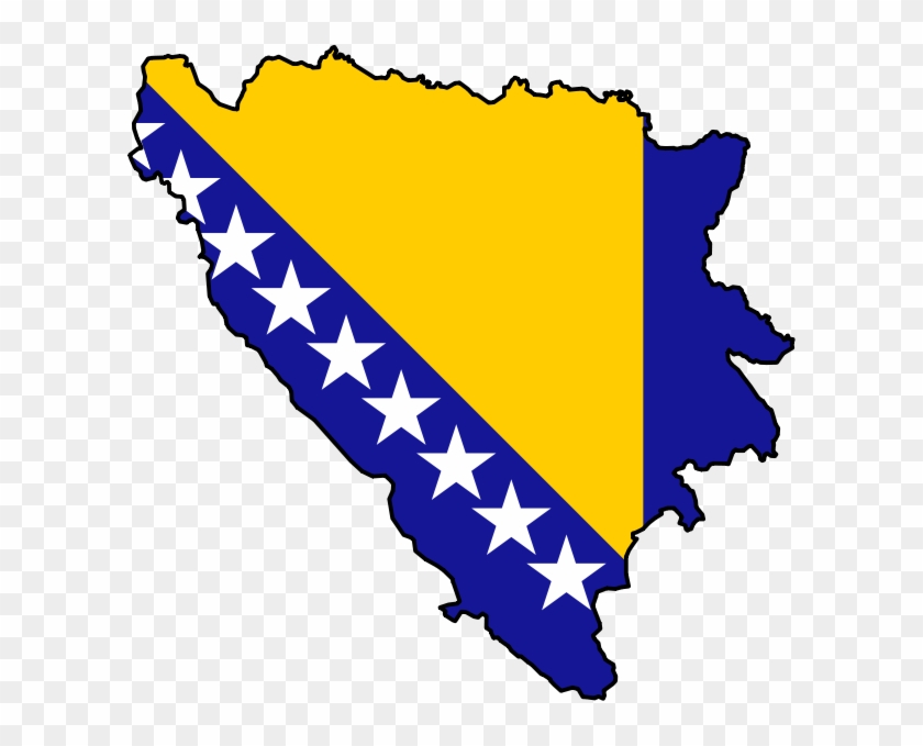 Bosnian Flag Map - Bosnia And Herzegovina Png Clipart