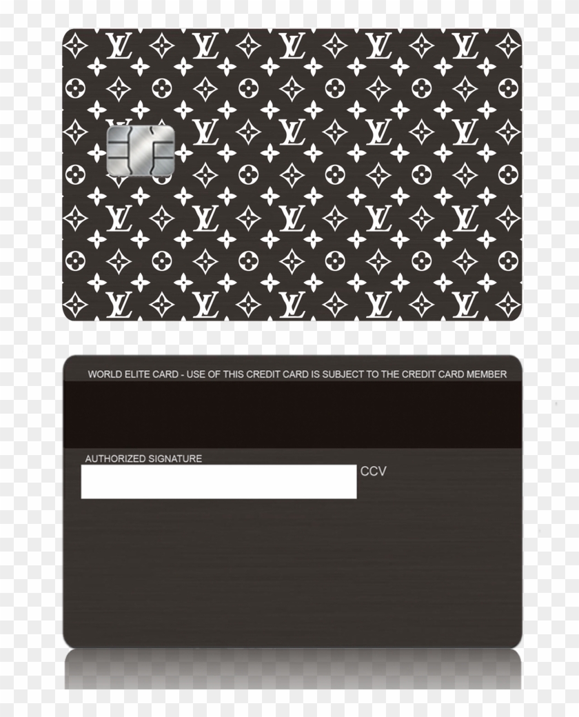 Louis Vuitton Inspired Black Metal Credit Debit Card - Magic Kingdom Clipart