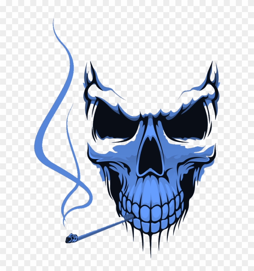 Skull Smoking Cig Tattoo - Danger Skull Clipart #5501665