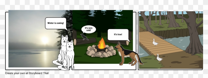 Winter In The Wood - Cartoon Clipart #5501731