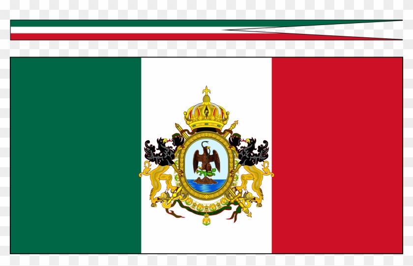 Bandera Y Gallardete De Marina Civil Seg Imp Mex - Bandera Del Imperio De Maximiliano Clipart